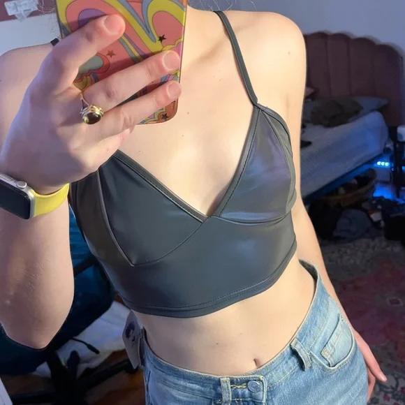 NWT Do Myself Reflective Holographic Cropped Tank for Going Out, Rave, Festival - Picture 4 of 5